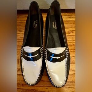G.H. Bass & Co. Black and White Two-Tone Penny Loafers